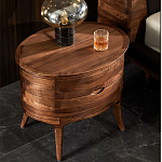 Прикроватный столик из дерева с 2-мя ящиками Moon Walnut Furniture варинант исполнения - 3 | Loft Concept в Липецке