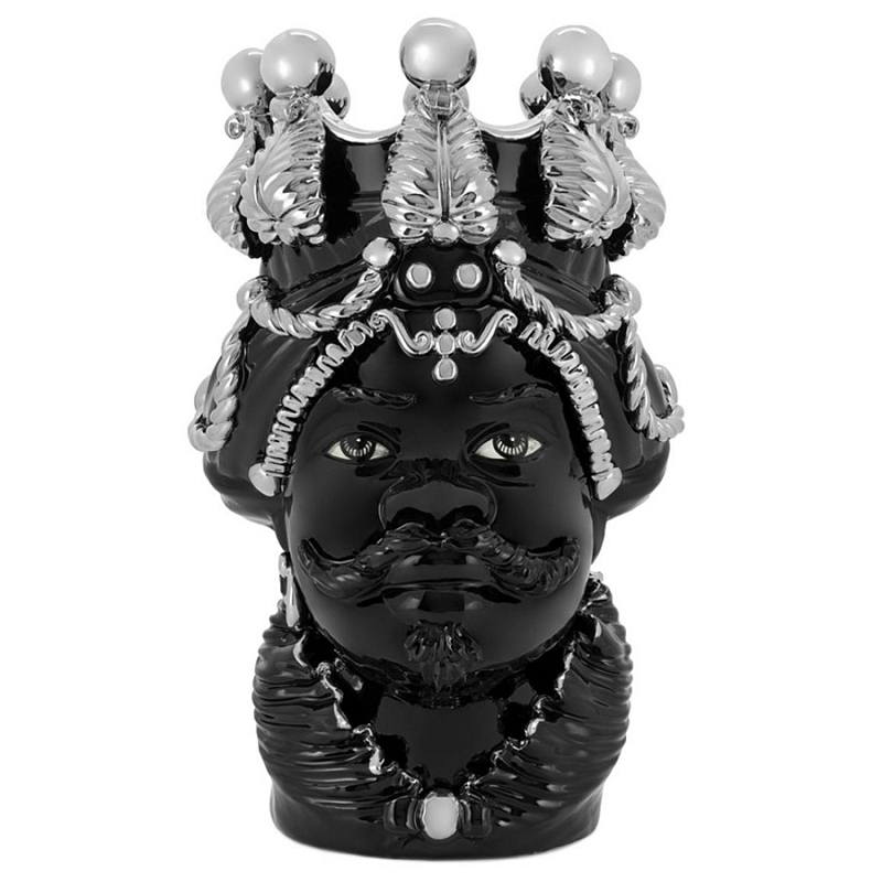 Ваза Vase Moro Man Ltd Platinum Черный Серебряный Ваза Vase Moro Man Ltd Platinum Черный Серебряный в Липецке | Loft Concept