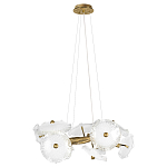 Люстра подвесная круглая с ветвистыми бронзовыми элементами и стеклянными рифлеными дисками Textured Glass Chandelier варинант исполнения - 1 | Loft Concept в Липецке