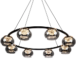 Люстра с круглыми плафонами из дымчато-серого стекла IONA Grey Glass Chandelier 8 варинант исполнения - 1 | Loft Concept в Липецке