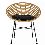 Стул круглый с ротанговым плетением Round Wicker Stool варинант исполнения - 2 | Loft Concept в Липецке
