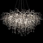 Люстра подвесная с прозрачными стеклянными подвесками в форме капель Диаметр 100 см Droplet Chandelier варинант исполнения - 19 | Loft Concept в Липецке