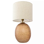 Настольная лампа с тканевым бежевым абажуром на овальном основании Beige Lampshade on Oval Base варинант исполнения - 2 | Loft Concept в Липецке