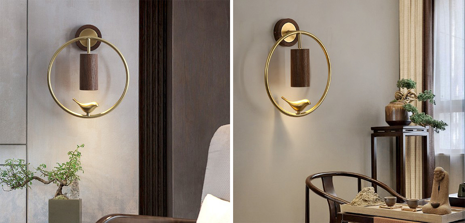 Бра деревянное с птичкой Manu Wall Lamp Бра деревянное с птичкой Manu Wall Lamp - Loft-Concept в Липецке