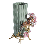 Ваза с птицами и цветами из фарфора с бронзовыми элементами Garden of Eden варинант исполнения - 4 | Loft Concept в Липецке