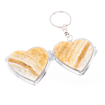 Зеркало брелок складное двухстороннее в форме сердца из натурального камня Оникс Stone Mirrors варинант исполнения - 2 | Loft Concept в Липецке