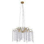 Люстра подвесная с изогнутыми золотистыми элементами и хрустальными подвесками FAIRYTREE Light варинант исполнения - 1 | Loft Concept в Липецке