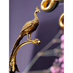 Чаша из прозрачного стекла на бронзовой подставке в виде павлина с рельефным хвостом Eden Garden варинант исполнения - 4 | Loft Concept в Липецке