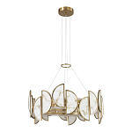 Люстра круглая с полукруглыми плафонами из искусственного алебастра в бронзовой оправе Marbella варинант исполнения - 5 | Loft Concept в Липецке