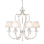 Люстра цвета никель с 6-ю лампами и стеклянными подвесками Elstead Lighting варинант исполнения - 3 | Loft Concept в Липецке