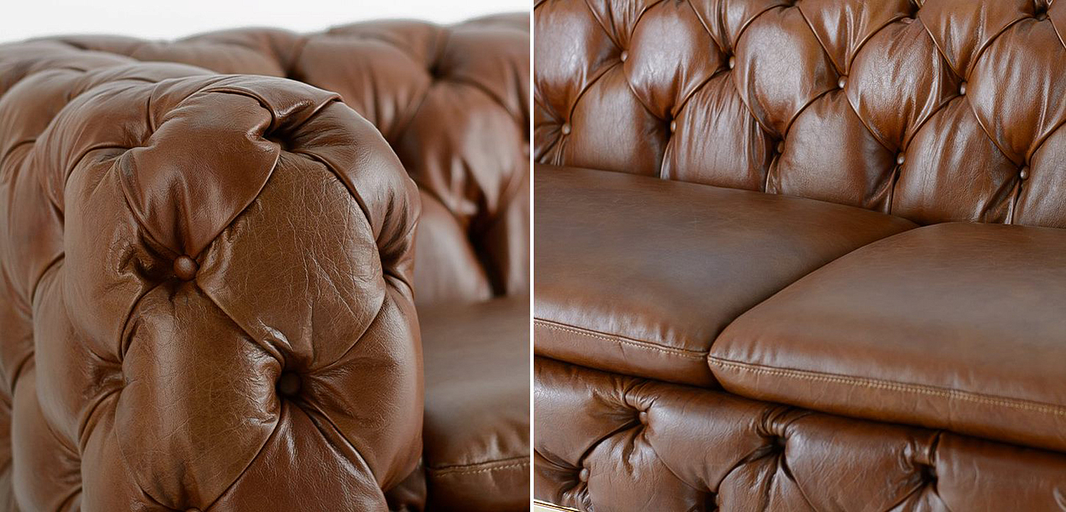 Диван Dorsten Sofa brown leather Диван Dorsten Sofa brown leather - Loft-Concept в Липецке