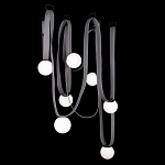 Подвесной светильник с серыми кожаными ремнями и белыми стеклянными плафонами в виде шаров Flos Wireline Lighting варинант исполнения - 8 | Loft Concept в Липецке