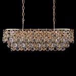 Люстра овальная каскадная с подвесками в форме колец Galaxy of Light варинант исполнения - 1 | Loft Concept в Липецке