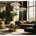 Люстра из 3-х колец с мозаичным хрустальным оформлением Sparks of Crystal варинант исполнения - 2 | Loft Concept в Липецке