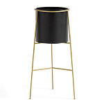 Кашпо из металла и латуни Elegance Elevated Planters черное варинант исполнения - 1 | Loft Concept в Липецке