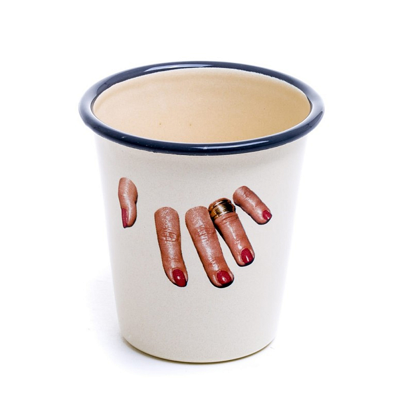 Стакан Seletti Enamel Fingers Бежевый Мульти Стакан Seletti Enamel Fingers Бежевый Мульти в Липецке | Loft Concept