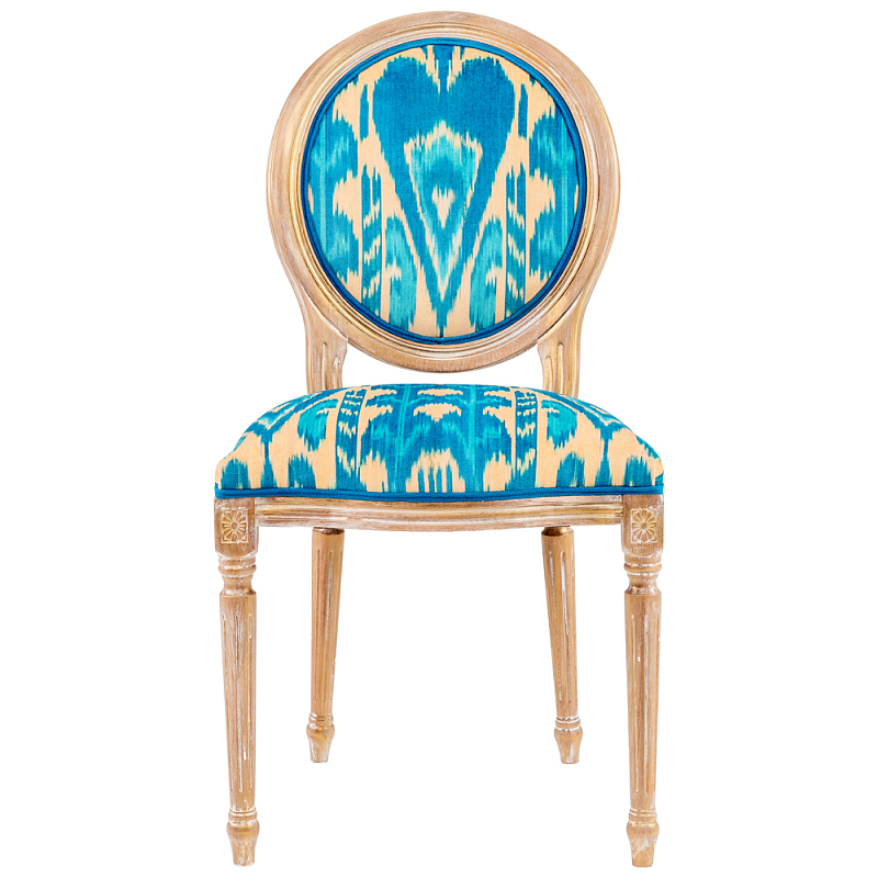 Стул из натурального бука с бирюзово-желтым узором Ikat Pattern бирюзовый Светлый дуб Бирюзовый Желтый Стул из натурального бука с бирюзово-желтым узором Ikat Pattern бирюзовый Светлый дуб Бирюзовый Желтый в Липецке | Loft Concept
