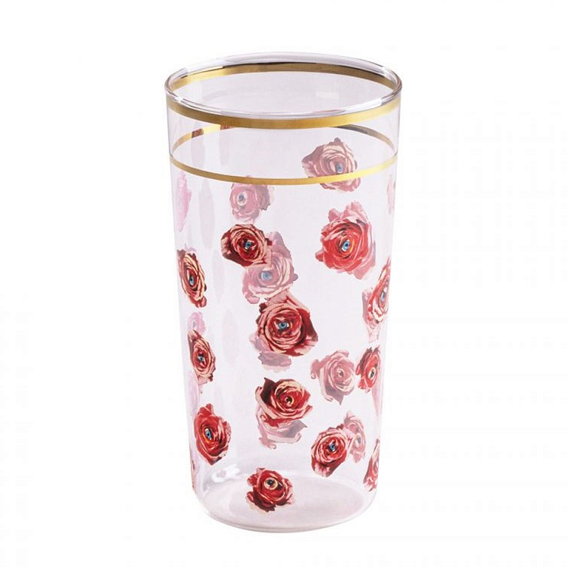 Стакан Seletti Roses Прозрачное Стекло Золотой Красный Стакан Seletti Roses Прозрачное Стекло Золотой Красный в Липецке | Loft Concept