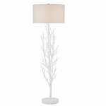 Торшер белый с цилиндрическим абажуром и каркасом в виде дерева Branched Tree варинант исполнения - 1 | Loft Concept в Липецке
