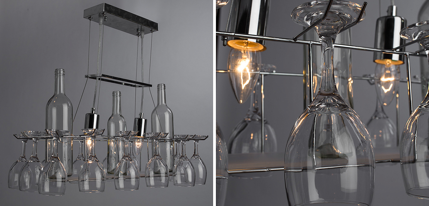 Люстра Bottles and Glasses Chandelier Люстра Bottles and Glasses Chandelier - Loft-Concept в Липецке