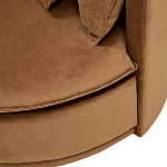 Кушетка круглая с обивкой из велюра коричневая Milky Brown Chair варинант исполнения - 5 | Loft Concept в Липецке