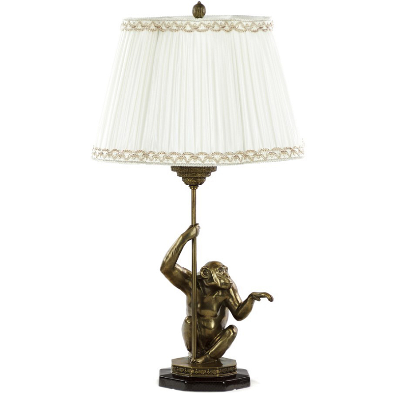 Настольная лампа Monkey Gesture Lamp Белый Бронза Настольная лампа Monkey Gesture Lamp Белый Бронза в Липецке | Loft Concept