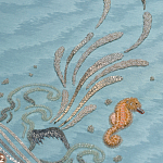 Обои с вышивкой ручной работы Amami Waves Moonbeam colourway on silk moire варинант исполнения - 3 | Loft Concept в Липецке