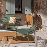 Зелёная скамья из стали Goodwin Metal Bench Green варинант исполнения - 9 | Loft Concept в Липецке