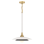 Подвесной светильник с плафоном в форме плоского купола и белой шарообразной лампой Eurofase варинант исполнения - 9 | Loft Concept в Липецке