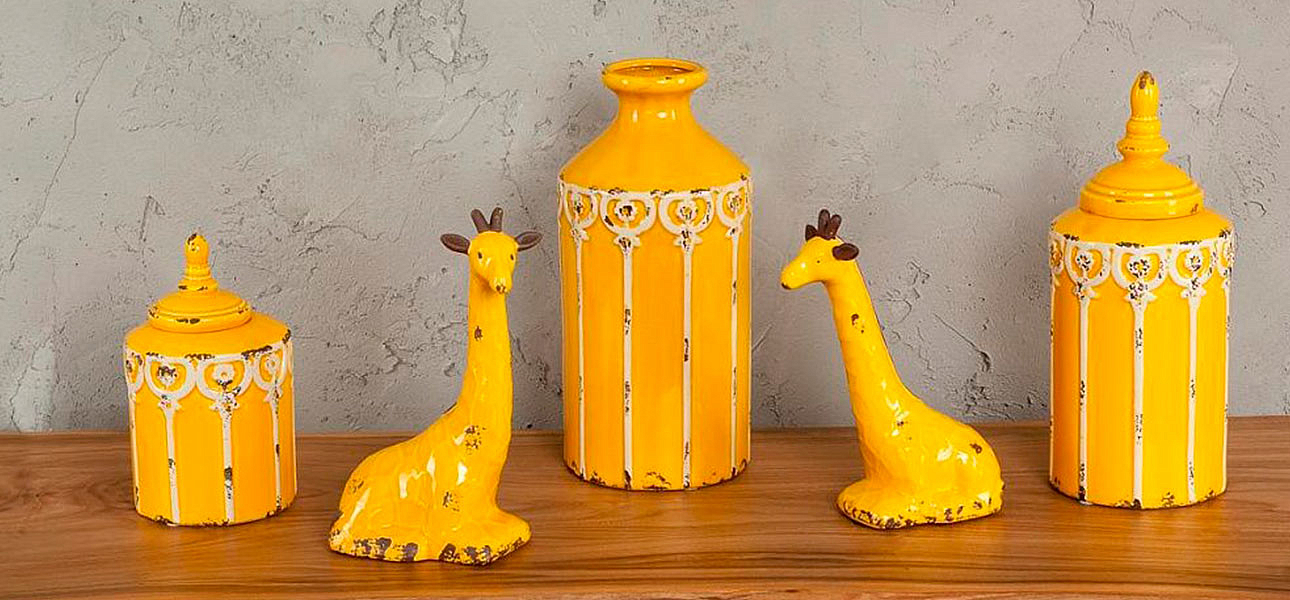 Фигурка керамика желтый жираф Giraffe Фигурка керамика желтый жираф Giraffe - Loft-Concept в Липецке