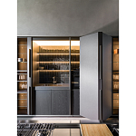 Кухонный гарнитур из дерева и камня с раздвижными дверцами OPERATING COLUMN 2.0 Dada Engenereed Kitchen варинант исполнения - 6 | Loft Concept в Липецке