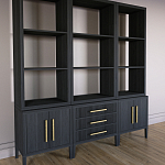 Модульный стеллаж Primo из трех составных элементов Черный дуб варинант исполнения - 3 | Loft Concept в Липецке