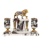 Настольный письменный набор из мрамора с декором в виде льва в подарочной упаковке Marble Accessory варинант исполнения - 4 | Loft Concept в Липецке