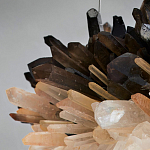 Люстра кргулая светодиодная из дымчатых и прозрачных необработанных кристаллов Raw Crystal варинант исполнения - 1 | Loft Concept в Липецке