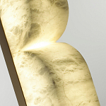 Бра с изогнутым плафоном из белого алебастра на прямоугольном основании Cryptocrystalline Stone варинант исполнения - 5 | Loft Concept в Липецке