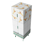 Тумба белая с рисунком Tall Forest Ok White варинант исполнения - 3 | Loft Concept в Липецке