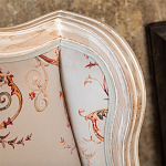 Двухместный диван из массива бука серый с растительным орнаментом Raffael Blue Grey Sofa варинант исполнения - 5 | Loft Concept в Липецке