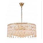 Люстра круглая с хрустальными подвесками на золотистом каркасе Roul Crystal Light варинант исполнения - 8 | Loft Concept в Липецке