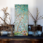 Постер на холсте в стиле шинуазри с изображением сада Chinoiserie Imperial Garden Birds and People Poster варинант исполнения - 3 | Loft Concept в Липецке