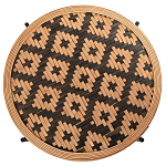 Круглый кофейный стол с плетеной столешницей и полкой Norberta Wicker Coffee Table варинант исполнения - 2 | Loft Concept в Липецке