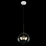 Подвесной светильник с прозрачным бирюзовым стеклянными плафоном и золотыми деталями Диаметр 30 Giopato & Coombes варинант исполнения - 2 | Loft Concept в Липецке