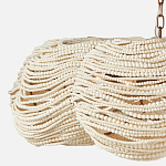 Круглая люстра волнистой формы с декором из круглых деревянных бусин White Wooden Beads Chandelier L варинант исполнения - 3 | Loft Concept в Липецке