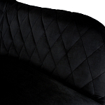 Барный стул со спинкой и подлокотниками на 4-х металлических ножках Douglas Rhombus Черный Велюр варинант исполнения - 3 | Loft Concept в Липецке