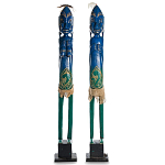 Комплект из 2-х деревянных статуэток Asmat Statuettes Blue Green варинант исполнения - 4 | Loft Concept в Липецке