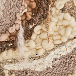 Овальный Современный Гобелен Абстракция в бежевых тонах Shallow варинант исполнения - 5 | Loft Concept в Липецке