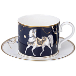 Чайный набор из фарфора с изображением лошадей на 6 персон 12 предметов Porcelain Horse Set варинант исполнения - 1 | Loft Concept в Липецке