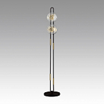 Торшер с 2-мя прозрачными стеклянными плафонами и золотистыми декоративными вставками Virelia варинант исполнения - 3 | Loft Concept в Липецке