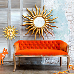 Зеркало-солнце круглое с золотыми с лучами Rays of Peace варинант исполнения - 2 | Loft Concept в Липецке