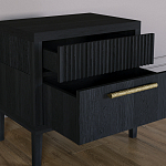 Прикроватная Тумбочка Primo с двумя ящиками Черный дуб варинант исполнения - 7 | Loft Concept в Липецке
