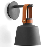 Черное матовое бра с декором под кожу Chestery варинант исполнения - 1 | Loft Concept в Липецке